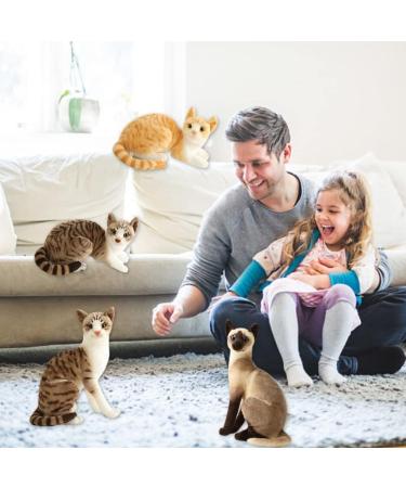 Hpory Cat Soft Toy Simulation Cat Plushie Cute Plush Cat Doll Realistic Cat Soft Plush Faux Plush Kitten Toy Pet Animal Photography Prop Room Home Decoration Companion Pets Toy Gift for Kids Orange Cat - 30cm - Buy Online on SooperMarket.com