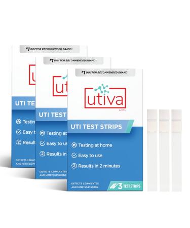Utiva UTI Test Strips Home Test Kit for Urinary Tract Infection Clinically Accurate Results in 2 Minutes Urine Test Strips for Women and Men Bundle of 3 Boxes (9 Strips) 9 count (Pack of 1)