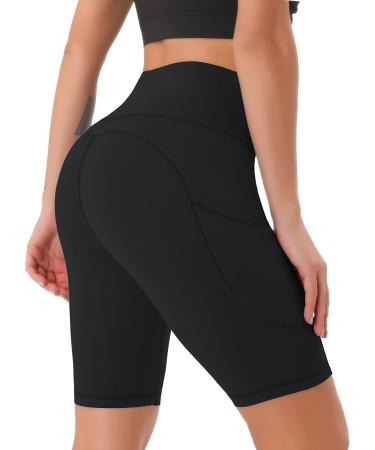 Persit Women's Short Leggings | Opaque Cycling Shorts with Pockets - Black | International Shipping Available - Buy Online on SooperMarket.com