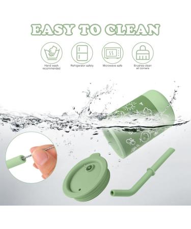 Vicloon Silicone Snabure Cup for Babies | Leak-Proof Dishwasher-Safe Green Beak Cup with Lid & Straw - Ideal for Children 1-3 Years - Buy Online on SooperMarket.com