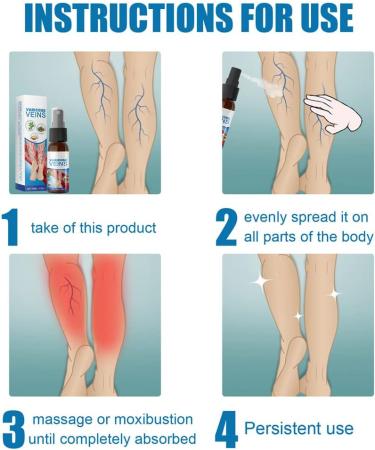 3 Pieces VeinHealing Varicose Vein Spray - Remove Varicose & Spider Veins Soothing Treatment for Legs 30ml | Improve Blood Circulation - Buy Online on SooperMarket.com