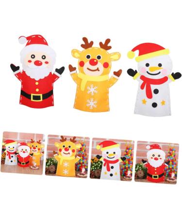 ibasenice 3 Sets DIY Christmas Hand Puppet Doll Accessories Hand Puppets for Kids Doll Playsets Preschool Educational Toys Sewing Kit for Kid DIY Art Craft Christmas Finger Doll Child Manual - Buy Online on SooperMarket.com