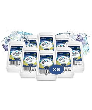 Glade (Brise) scented gel air freshener for freshness in all rooms and cupboards up to 30 days fragrance marine pack of 8 8x150 g