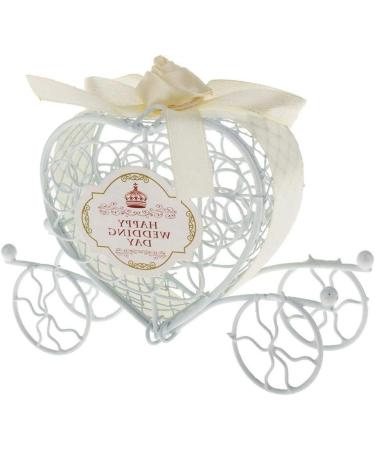 Lodokdre Metal Carriage Gift Box Gift Box Decoration - champagne + white - Buy Online on SooperMarket.com