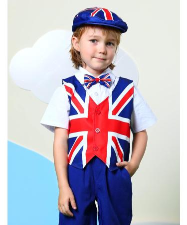 Kids Vintage Flat Cap | Breathable & Soft | 3-6 Months | Blue Red - Buy Online on SooperMarket.com