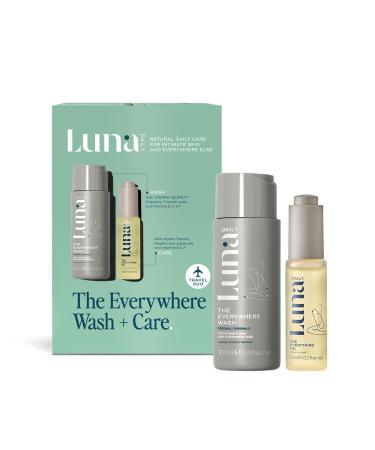 Everywhere Wash + Oil Set | Travel Size Unscented Body Wash & Oil for Women | Natural Hydrating Moisturizer - 100ml - Buy Online on SooperMarket.com