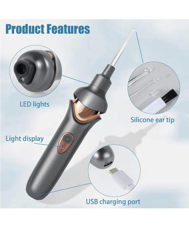 USB Rechargeable Earwax Remover with Replaceable Tips - Gentle Electric Ear Aspirator for Deep Cleaning - Suitable for Kids and Adults - Buy Online on SooperMarket.com