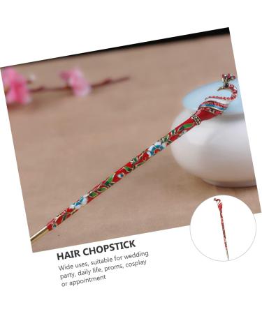 Mikinona 1pc Hanfu Hairpin Hair Stick Decorative Hair Forks Retro Hair Pin Retro Chignon Pin Chinese Chopsticks Hair Accessories Red Chinese Chopsticks for Hair Personality Hair up Alloy - Buy Online on SooperMarket.com