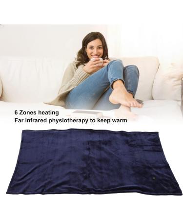 TOPINCN USB Heating Blanket - Electric Heated Throw Adjustable 3 Levels Soft Polyacrylonitrile Fiber Cozy Royal Blue - Perfect for Living Room & Travel - Buy Online on SooperMarket.com