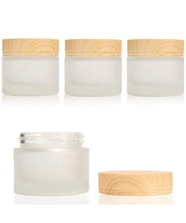Gemice Glass Cosmetic Containers Empty Sample Jars with Leakproof Lids Makeup Sample Containers BPA free Pot Jars for Cosmetic, Lotion, Cream (4 Pack) 30ml-White