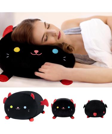 Mewaii Black Devil Cat Plush Pillow 16'' - Soft Stuffed Animal Squishy Toy for Adults, Girls, Boys - Fluffy Cuddle Plushie (16in/40cm) - Buy Online on SooperMarket.com