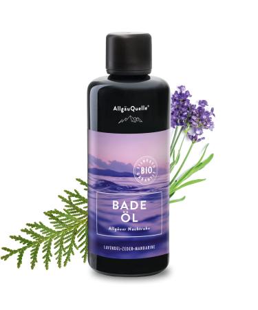 Allg gequelle organic bath oil with organic oils Allg u Nachtruhe Lavender Zeder Mandarine (100ml).Natural organic bath additive with essential oils.Organic bathing essence natural and organic.Lavender 100 g (1 Pack)