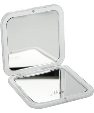 Fantasia Square Pocket Mirror - Double-Sided Normal and 7x Magnification, White Plastic, Handy Folding Design - 8.5 x 8.5 cm - Buy Online on SooperMarket.com