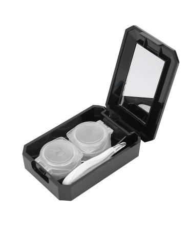 Demeras Contact Lens Travel Kit Easy Open Contact Case for Travel Office and Home Use (Black)