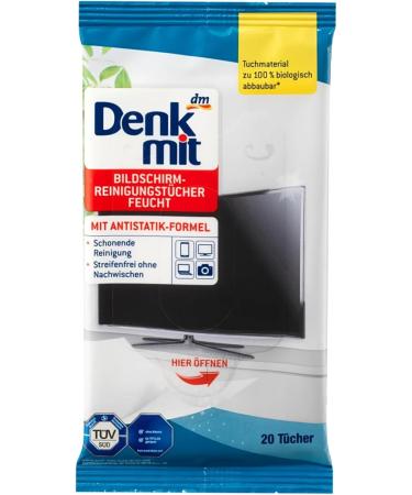 Moist cleaning wipes for screens 2 packs x 20 pieces - With Antistatic Formula - Especially suitable for cleaning sensitive Screen Surfaces/Germany - Buy Online on SooperMarket.com