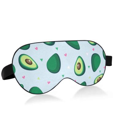 Haskirky Light Blocking Eye Mask Breathable and Adjustable Adult Men and Women Travel on Business Trips Yoga Meditation Light Smooth Comfortable Eye Mask Office Deep Sleep Goodies Kawaii Avocado
