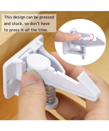 Surplex 10 Pack Child Safety Locks | Invisible Cabinet Protection for Drawers & Doors | No Drilling Easy Assembly - White - Buy Online on SooperMarket.com