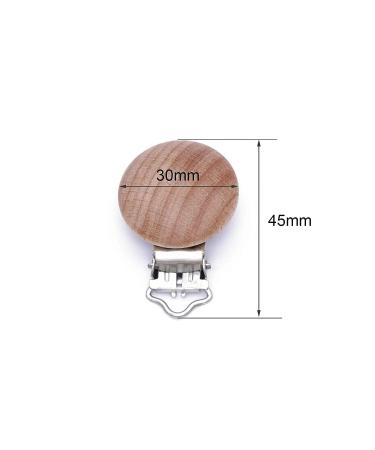 Sutoyuen 10Pcs 30mm (1.18) Natural Wood Pacifier Holder Round Beech Metal Teether Wooden Teething Beads Suspender Clips DIY Pacifier Accessories - Buy Online on SooperMarket.com