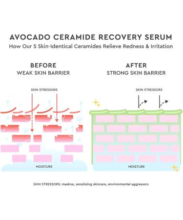Glow Recipe Avocado Ceramide Serum - Hydrating Face Serum for Women & Men - Redness Relief Dry Skin & Skin Barrier Repair - Lightweight Milky Texture for Sensitive Skin (15 ml) - Buy Online on SooperMarket.com