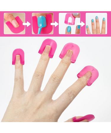 DHWEKU 26PC Nail Polish Template Kit - Reusable Nail Edge Skin Barrier 10 Sizes Nail Art Protection Accessories (Rose Red) - Essential Nail Art Tools for Perfect Manicures - Buy Online on SooperMarket.com