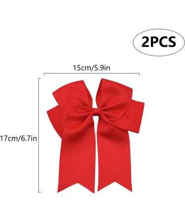 2 Pack 6 inch Bow Hair Clips Large Hair Bow Hair Barrette Clips for Women Girls Red Hair Bows - Buy Online on SooperMarket.com