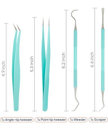 iVyne Light Blue Premium Vinyl Weeding Tool Kit - Precision Stainless Steel Weeder with Tweezers - Crafting Set for Easy Vinyl Projects - Buy Online on SooperMarket.com