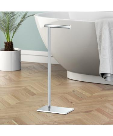 Modern Square Base Tissue Holder Stand - 21.25 inches - Chrome Finish - Buy Online on SooperMarket.com
