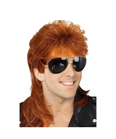 vreplrse Realistic Vintage Wig for Men Comfortable and Durable Materials Fiber Halloween Costume Wig Cover Party Wig Disco Red Brown