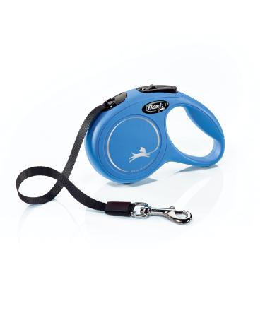 Flexi Classic insertional dog leash (adhesive tape) ergonomic durable and free of hugging for dogs 3 m size XS blue blue extra small - 10 ft