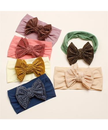 JSGHGDF Bow Hair Bands Elastic Headwear for Girl Autumn Winter Headbands Head Wraps Hairbands Hair Accessories Photography Props Deep Pink - Buy Online on SooperMarket.com