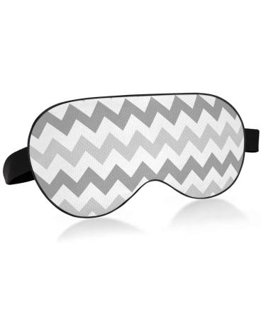 Haskirky Light Blocking Eye Mask Breathable and Adjustable Adult Men and Women Travel on Business Trips Yoga Meditation Light Smooth Comfortable Eye Mask Office Deep Sleep Goodies Grey Chevron