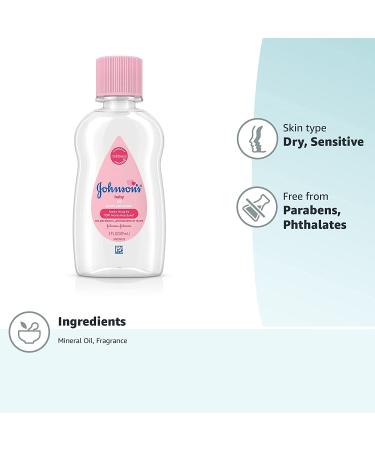 Johnson's Baby Oil 3 fl. oz - Hypoallergenic & Original Mineral Oil for Moisture Protection - Buy Online on SooperMarket.com