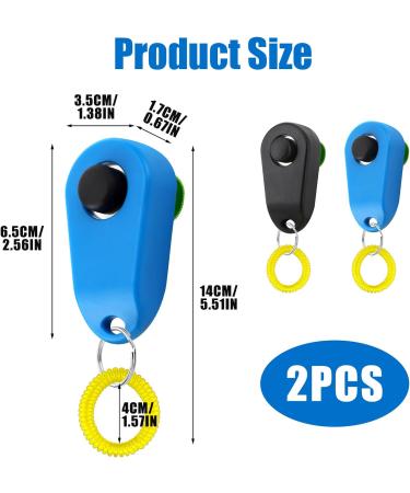 Dog Training Clickers Finger Loop 2 PCS Reinforces Positive Behaviour Train Clicker Aid Tool Professional Effective Trainer Tools Comfortable Grip Suitable for Dogs Puppies Cats Pets Black and Blue - Buy Online on SooperMarket.com