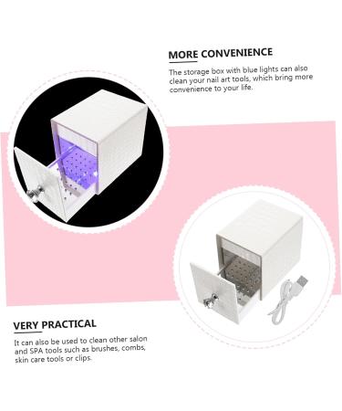 ABOOFAN Nail Polish Storage Para U as Nail Art Tool Nail Tools for Nail Art Nail Nail Organizer Manicure Tools Female White Electric Nail Dust-proof Acrylic 12x8.5cm White - Buy Online on SooperMarket.com