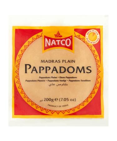 Natco Madras Plain Pappadoms 200g