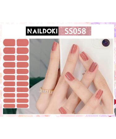 NAILDOKI Nail Stickers - 6 Sheets, 132 Pieces Full Wraps & Strips for Women & Girls | Self-Adhesive Gel Nail Art Decals - Buy Online on SooperMarket.com
