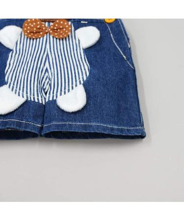 KIDSCOOL SPACE Baby Girl Jean Overalls with 3D Bunny, Toddler Denim Outfit, Blue 6-12 Months - Buy Online on SooperMarket.com