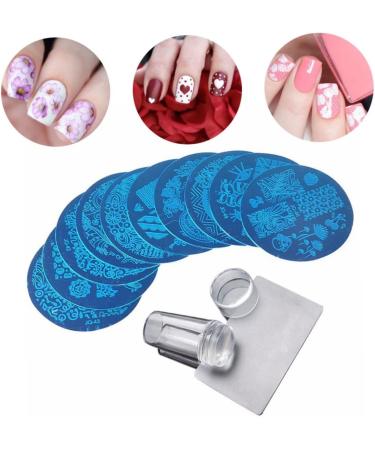 Nail Art Stamping Kit Manicure Stamper Plate Tool Nail Transparent Printing Templates Stampers & Scrapers - Buy Online on SooperMarket.com