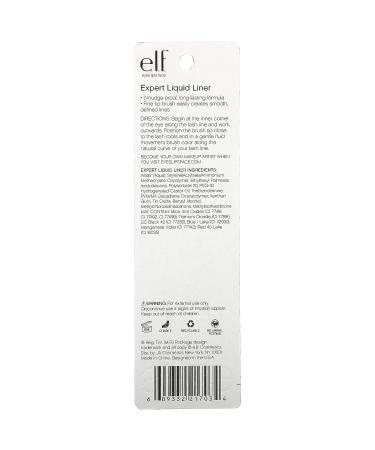 e.l.f. Liquid Eyeliner - High-Pigment Formula with Fine Brush Tip - Midnight 1 Count - Buy Online on SooperMarket.com