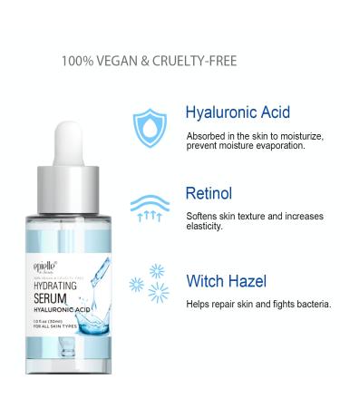 Epielle Hyaluronic Acid Serum - Vegan Cruelty-Free Targets Dark Spots & Wrinkles | Ideal Korean Skincare Gift for All Skin Types - Buy Online on SooperMarket.com
