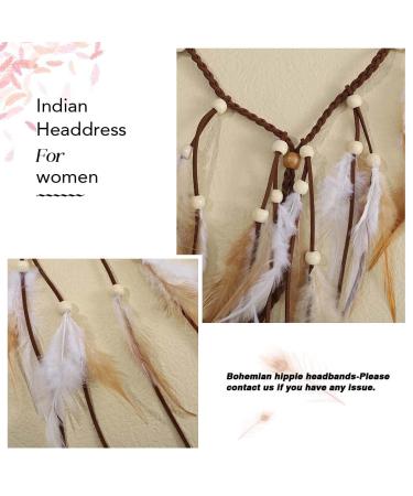CAKURE Boho Feather Headbands Set - Handmade Indian Bridal Hair Accessories for Women and Girls - Buy Online on SooperMarket.com