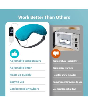 Heated Eye Mask - USB Electric Heating Pad for Dry Eyes & Therapy - Temperature & Timer Control for Sinus, Migraine, Stye - Warm Eye Compress Mask - Buy Online on SooperMarket.com