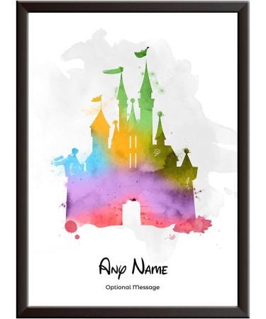 Personalised Cinderella Castle Watercolour Art Print - Disney Land/World Memories Keepsake. Children's Gift Nursery Decor - Walt Quote, A4 A5 - Buy Online on SooperMarket.com