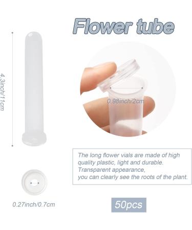 Anjmd 50pcs Floral Water Tubes with Silicone Cap - Ideal for Bouquets and Floral Arrangements (4.3inch) - Buy Online on SooperMarket.com