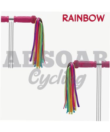 ABSOAR Kids Bike Streamers - 2 Pairs, 18 Bands, Rainbow Colors - Handlebar Tassel Ribbon for Girls & Boys - Perfect for Bicycles and Scooters - Buy Online on SooperMarket.com