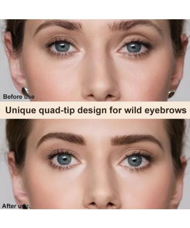 LONGLUAN Waterproof Sweat-Proof and Non-smudging Four-Pronged Eyebrow Pencil Nexavale Eyebrow Nexavale Magic Eyebrow Enhancing Pen Waterproof 4-Tip Eyebrow Unique Quad Eyebrow Pencil (02+03) - Buy Online on SooperMarket.com