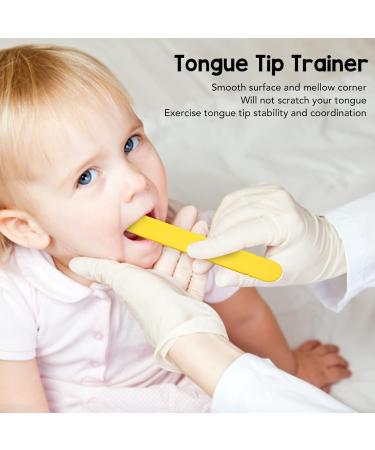 Children's Tip Trainer - Ergonomic Tongue Muscle Device for Language Development | Portable & Safe Yellow Resin - Buy Online on SooperMarket.com