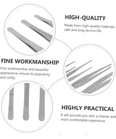 Buy Angoily 8 Pcs Tweezers Set - Stainless Steel Jigsaw Round Head Tissue Pliers - 30x1.5cm - International Shipping - Buy Online on SooperMarket.com
