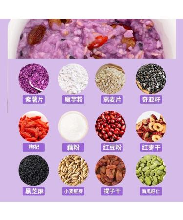 Purple Potato and konjac Substitute Congee Powder Soup 500g/can Chinese Instant Nutritious Breakfast Oatmeal Cereals Breakfast Healthy and Convenient breakfas Chinese Delicious Snacks (E 2cans) E 2cans - Buy Online on SooperMarket.com
