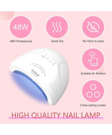 Saviland Poly Nail Gel Kit - Pink Series 7 Colors Nail Extension Set with 48W Nail Lamp and Manicure Tools - for Salon Quality Nails at Home - Buy Online on SooperMarket.com